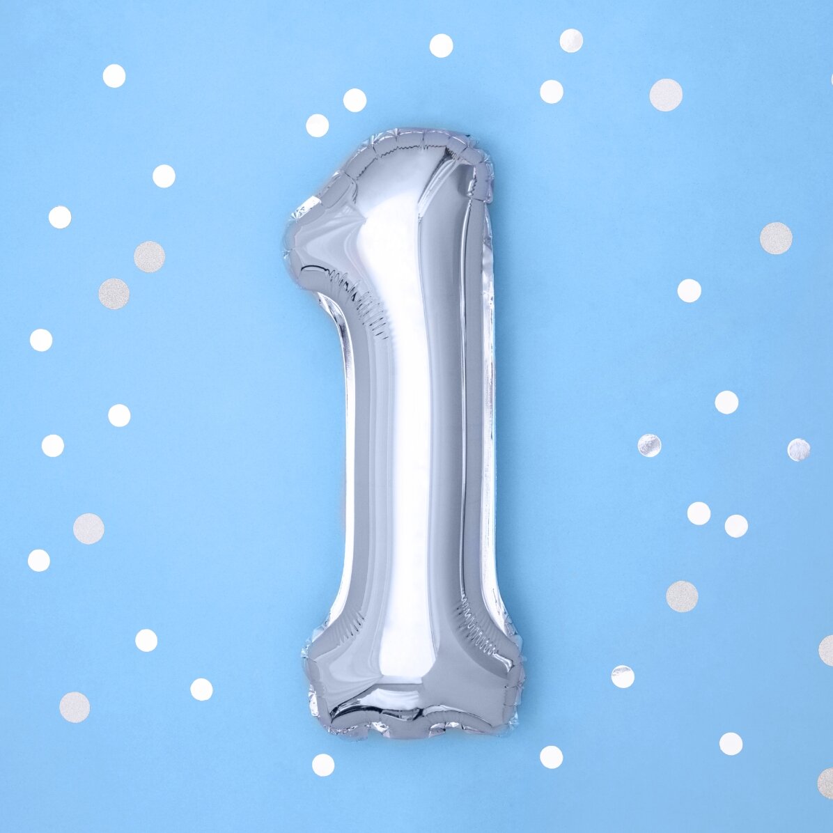 Luftballons – Silberne Zahlen, 35 cm