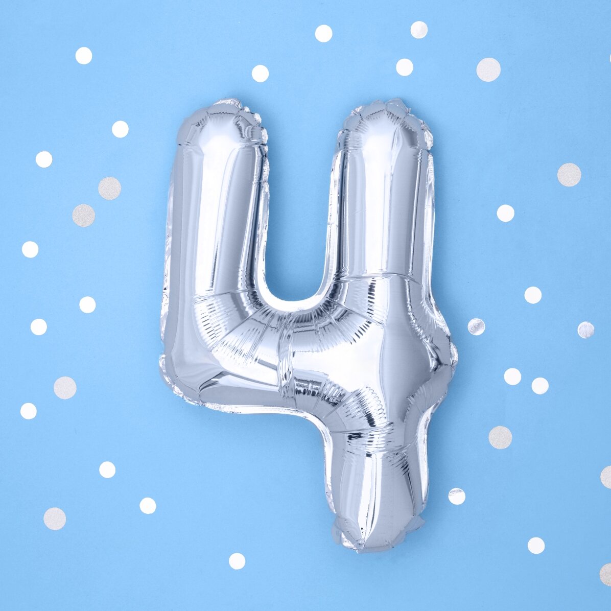 Luftballons – Silberne Zahlen, 35 cm
