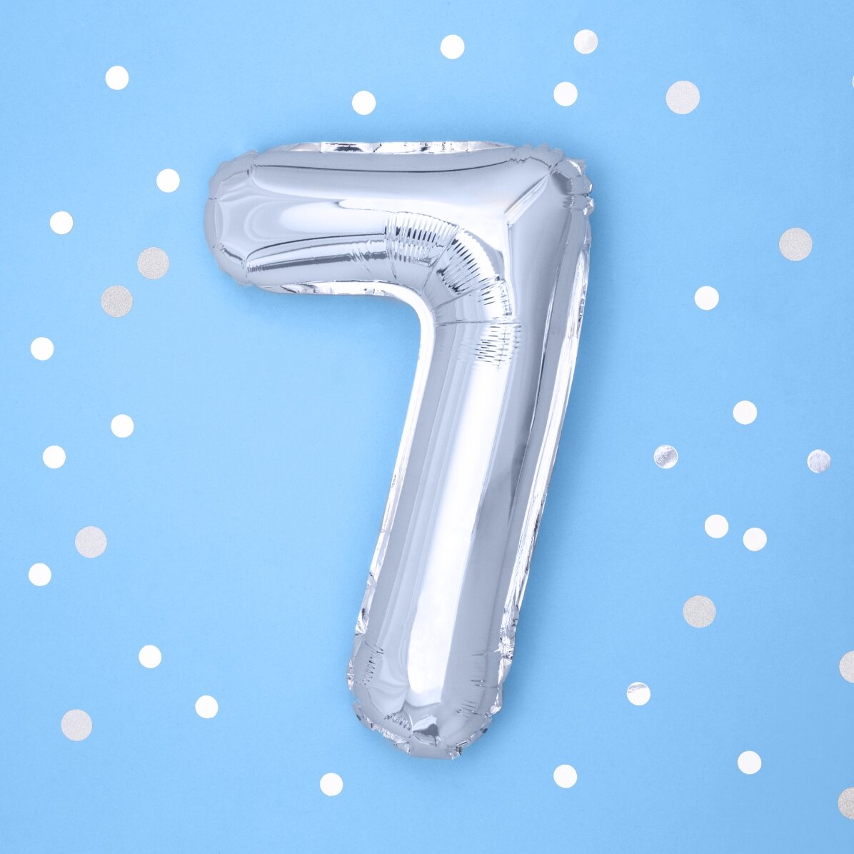 Luftballons – Silberne Zahlen, 35 cm