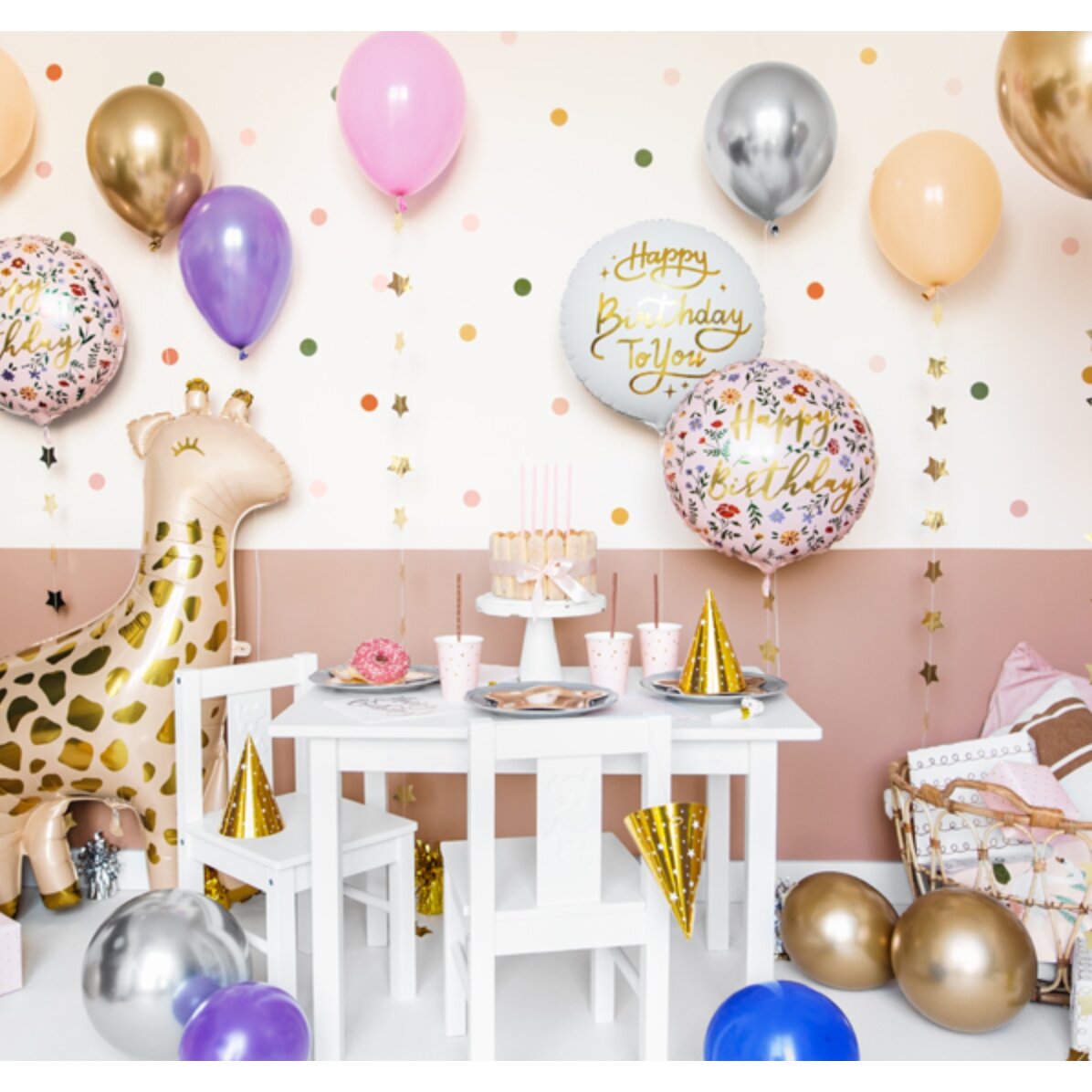 Luftballon – Happy Birthday Flowers