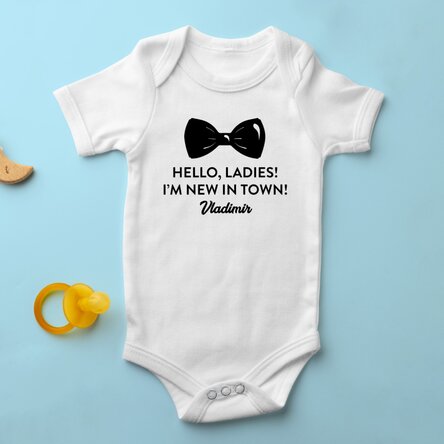 Personalisierter Baby-Body mit Botschaft – Papion