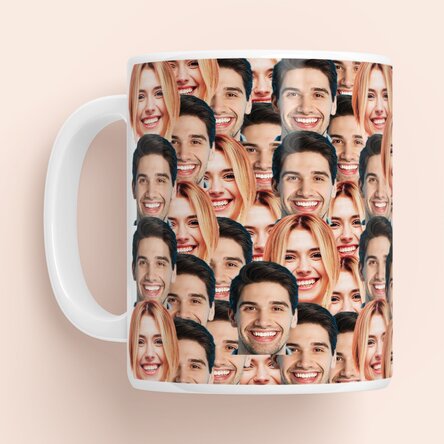 Personalisierter Becher mit einer Collage aus 2 Fotos