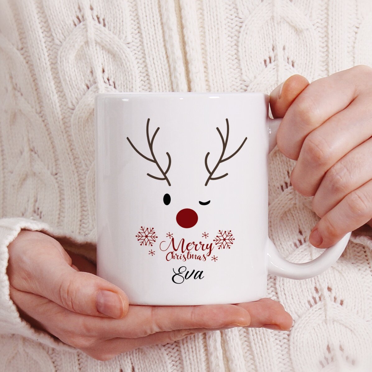 Personalisierte Tasse mit Logo – Reindeer
