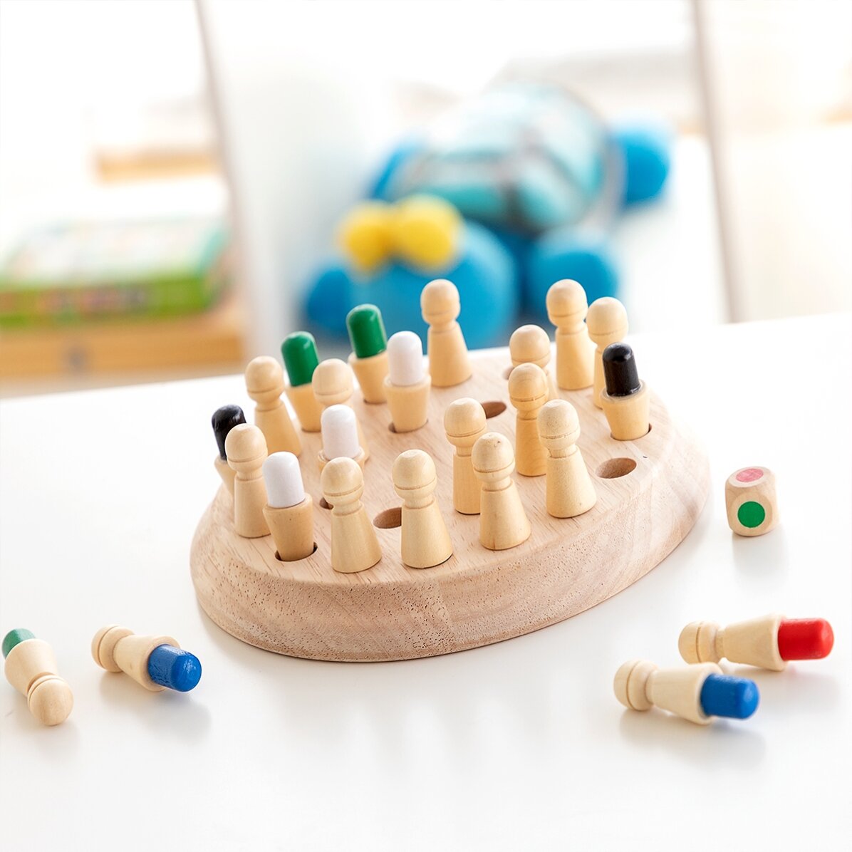 Schach-Memory-Spiel aus Holz