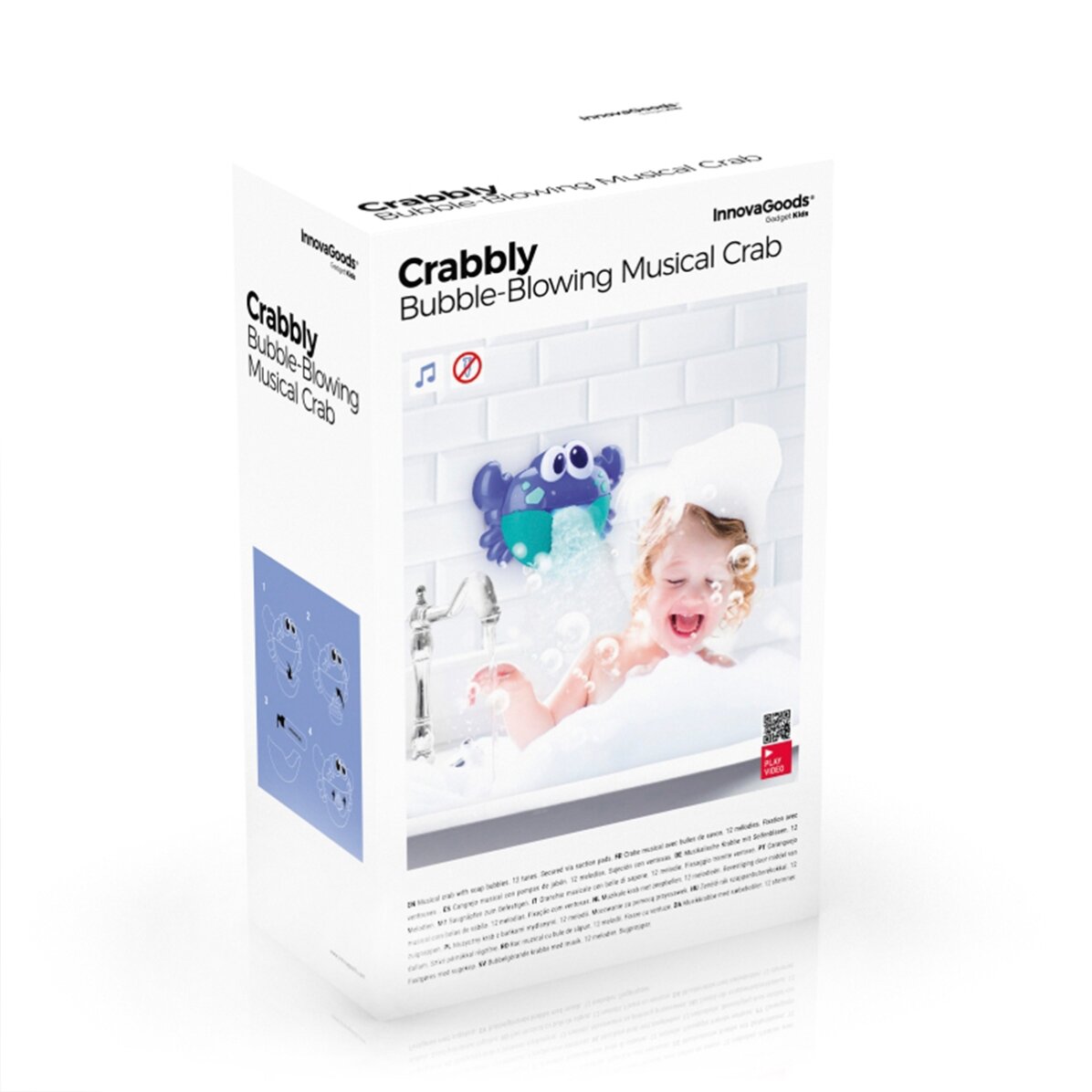 Bath toy - musical crab with bubble blower