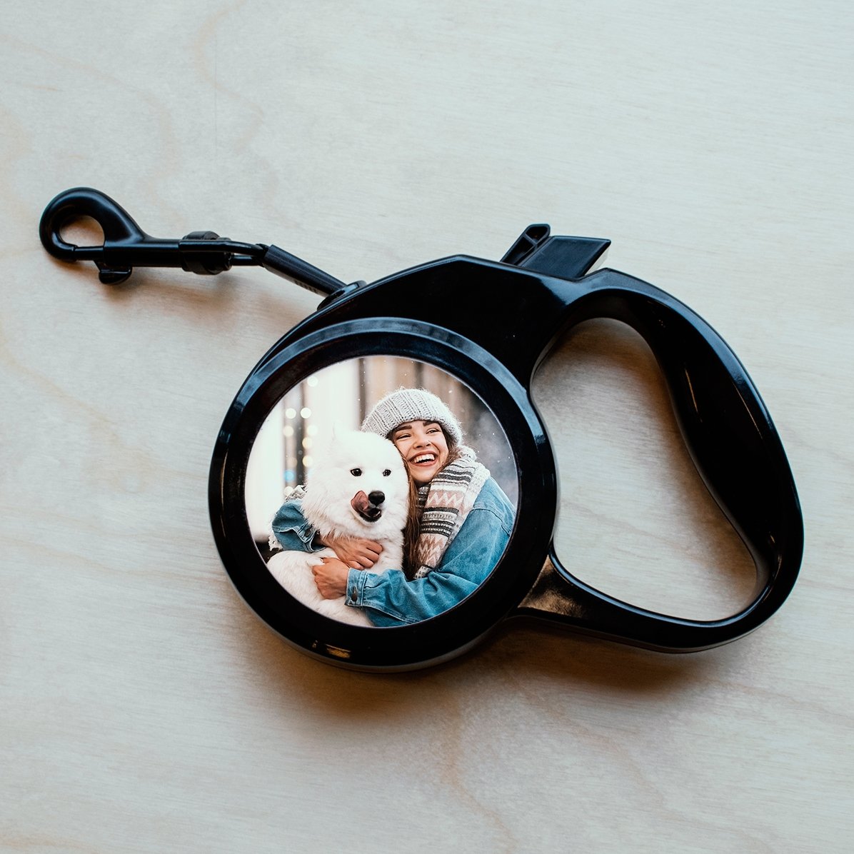 Individuell gestaltete Hundeleine mit zwei Fotos