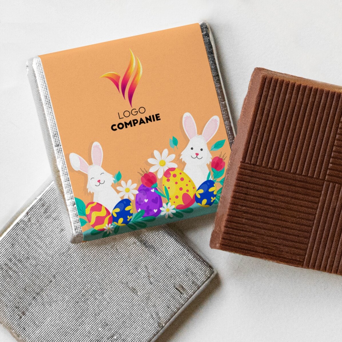 Personalised mini chocolate with logo - Happy Easter