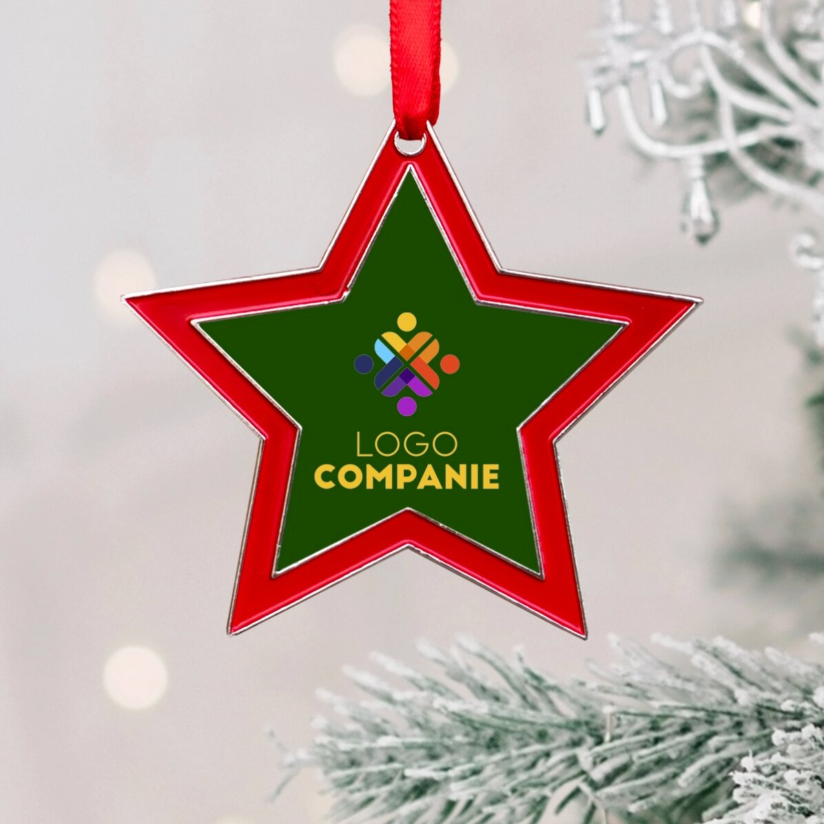 Individuell gestaltete Christbaumkugel mit Logo – Modell „Steluta“