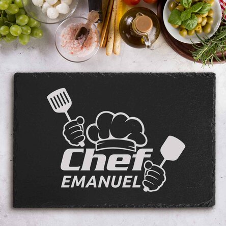 Personalised engraved slate plaque with text - Chef Puternic