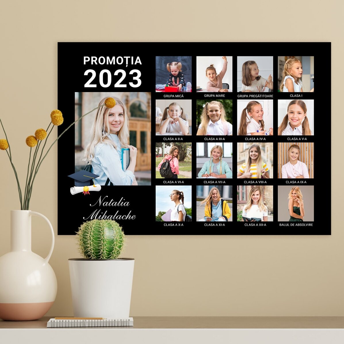 Individuell gestaltetes Poster mit 17 Fotos und Text – Abschlussfeier