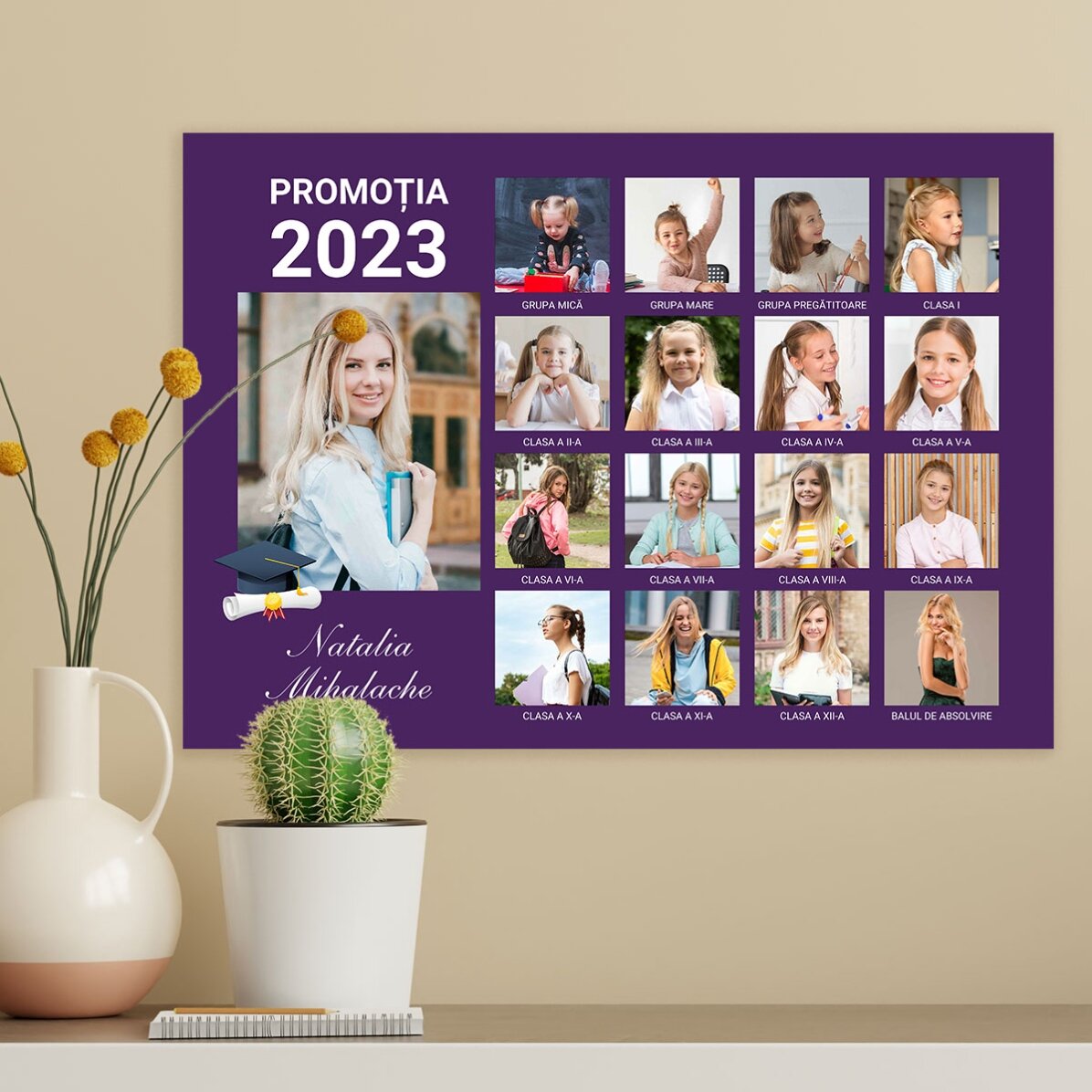 Individuell gestaltetes Poster mit 17 Fotos und Text – Abschlussfeier