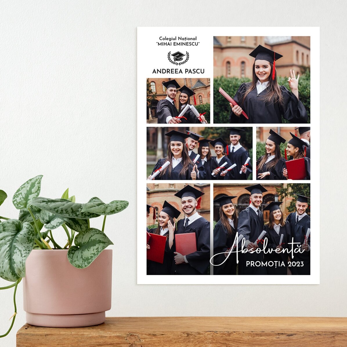Personalised poster with 6 photos and text - Graduation