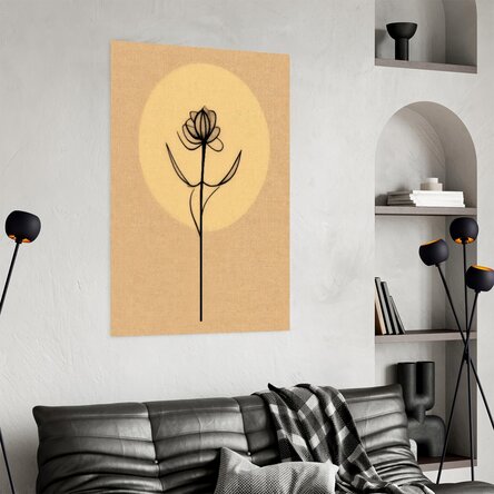 Minimalist line art flower poster