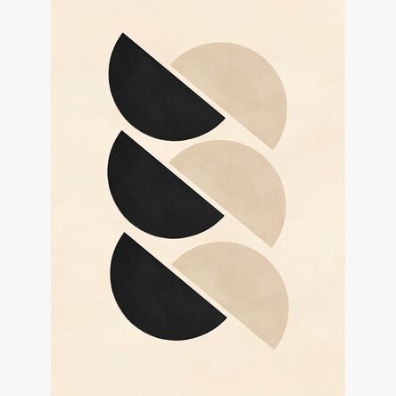 Minimalist geometric shapes poster, semicircles