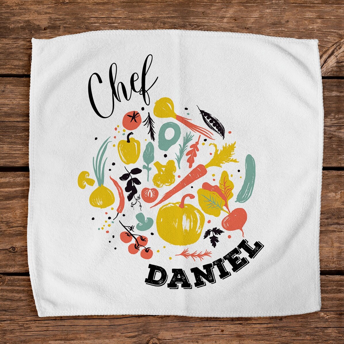 Personalised towel with text - Chef