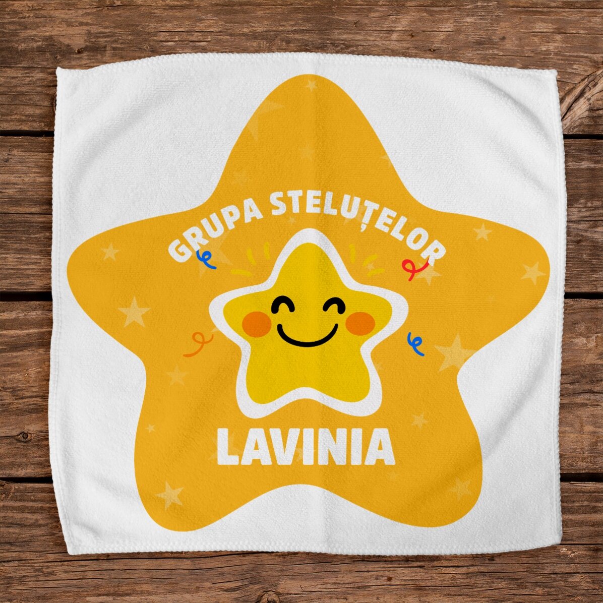 Personalisiertes Handtuch mit Text – Sternchen