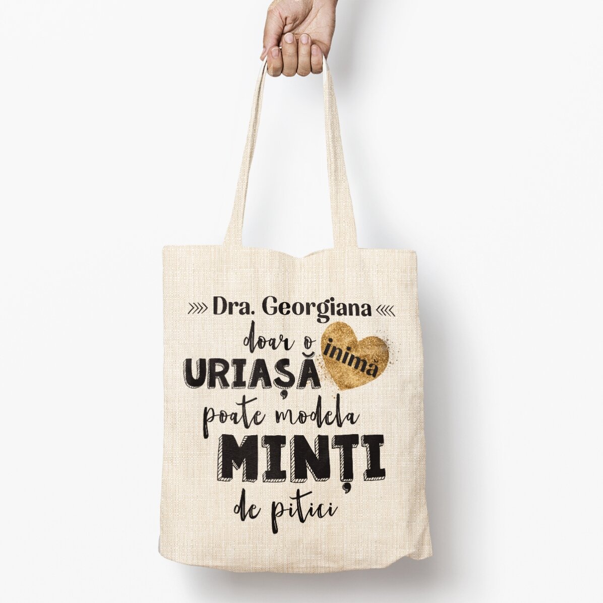 Personalisierte Tasche mit Aufdruck – Das Herz eines Lehrers