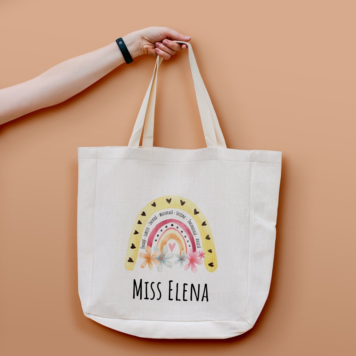 Personalised bag with name for teachers