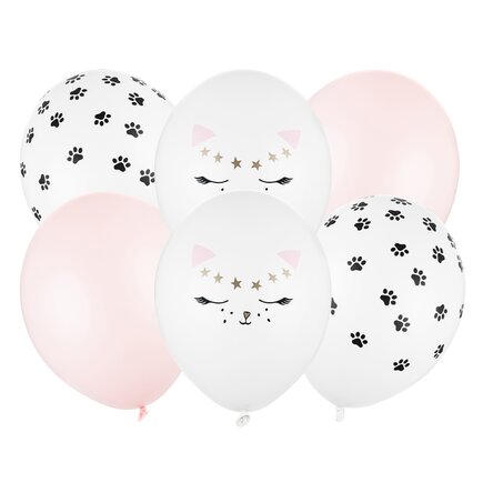 Set of 6 mixed balloons - Kittens
