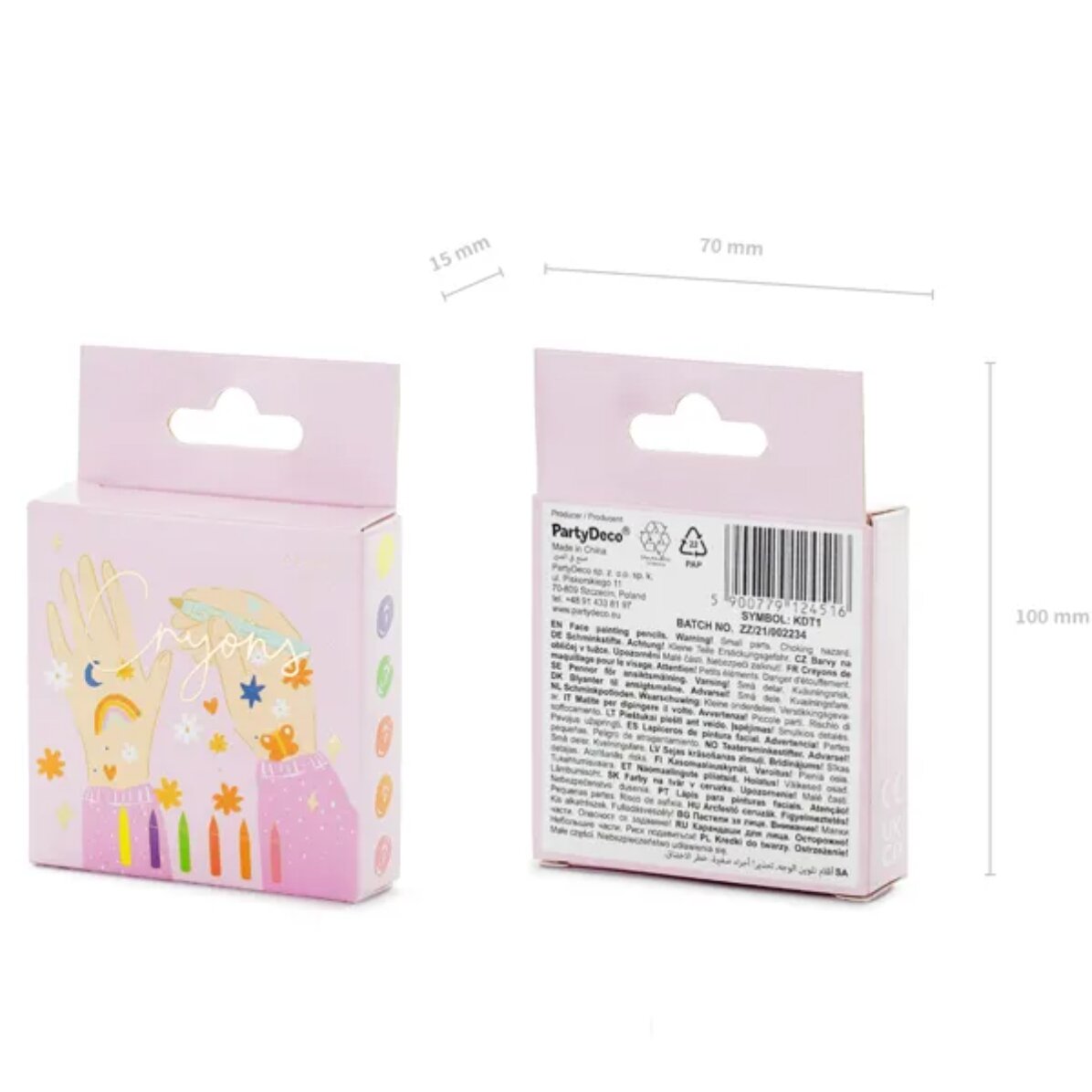 Set mit Buntstiften zum Bemalen des Gesichts