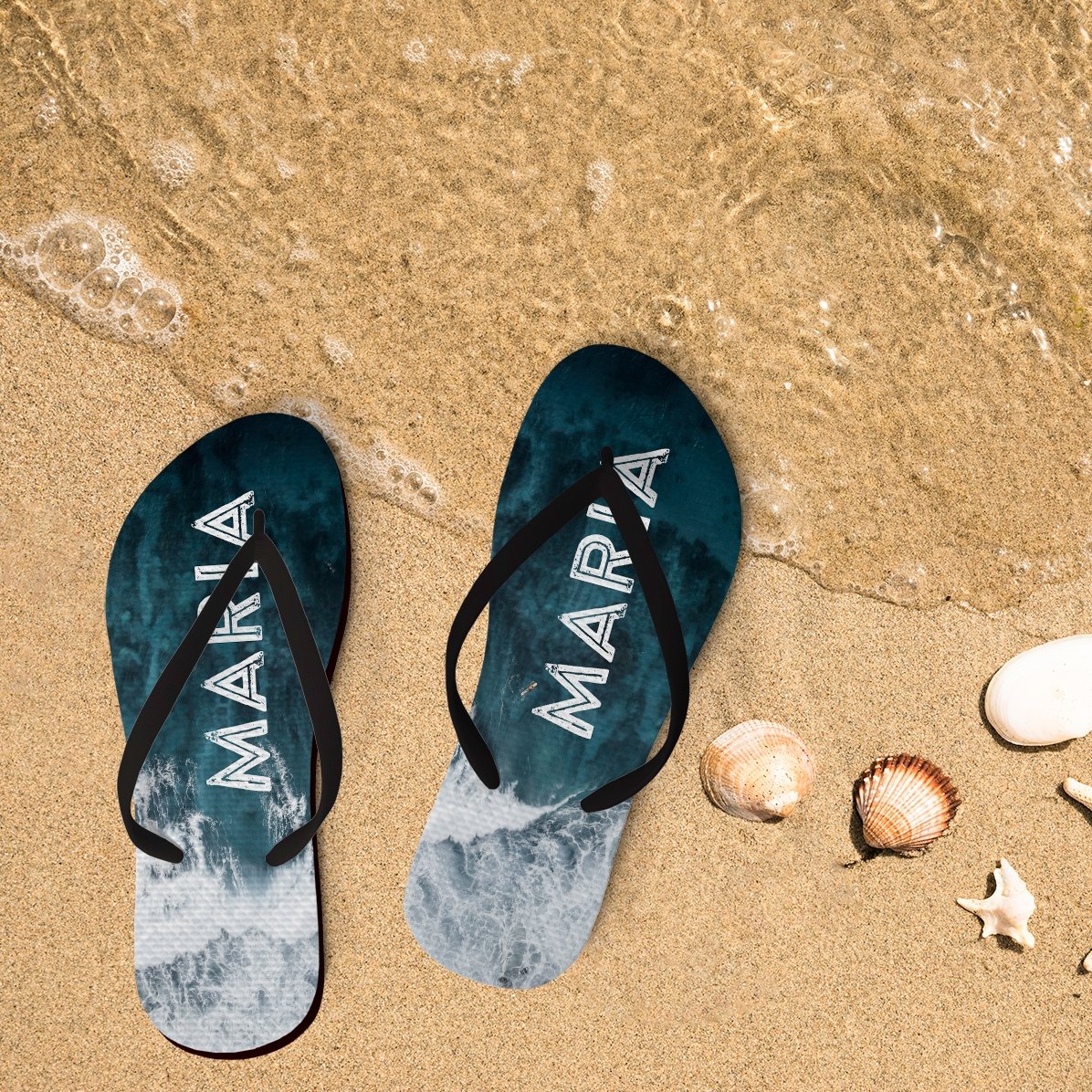Personalisierte Flip-Flops mit Namen – Ocean