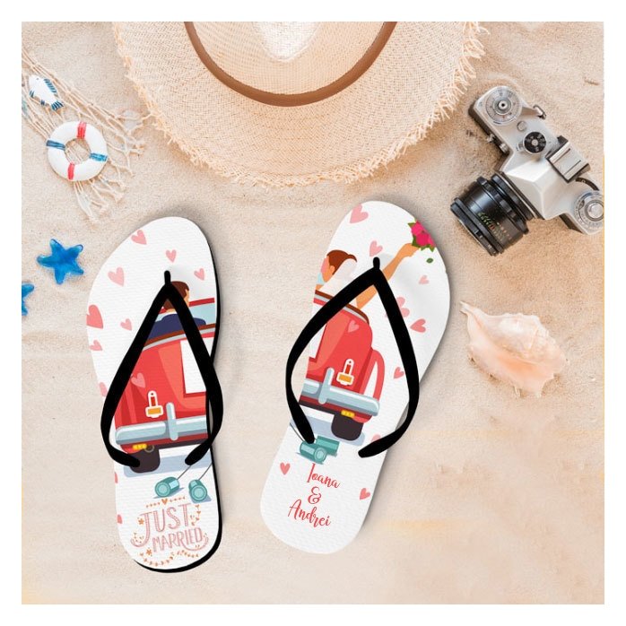 Personalised flip-flops with text - Honeymoon