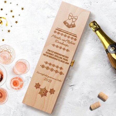 Personalisierte Sektverpackung – Neujahr