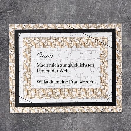 Personalisiertes Puzzle mit Text, 24 x 19 cm – Versteckte Botschaft