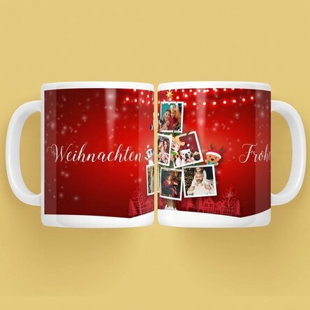 Personalisierte Tasse mit 5 Fotos – Die Freunde des Weihnachtsmanns