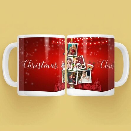Personalisierte Tasse mit 5 Fotos – Die Freunde des Weihnachtsmanns