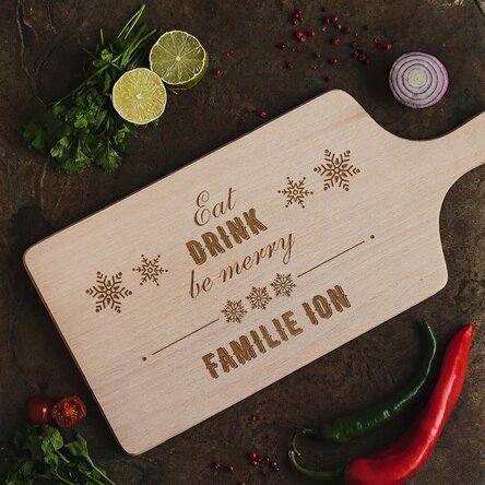 Individuell gestaltetes Schneidebrett – Eat, drink, be merry