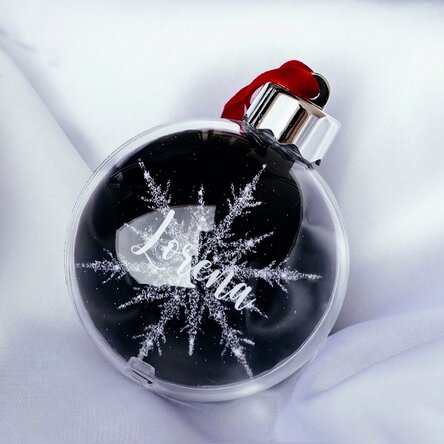 Personalisierte Kugel mit deinem Namen – Silver Snowflake
