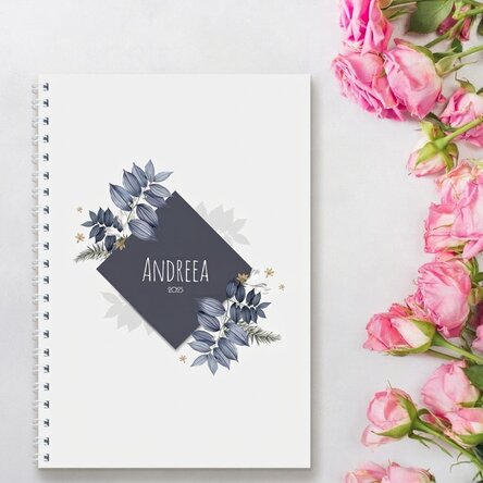 Personalisiertes Notizbuch mit Text – Flowers