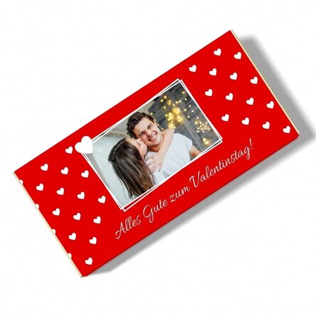 Personalisierte Schokolade mit Text und Foto – Happy Valentine