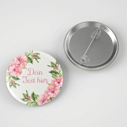 Personalisiertes Button mit deinem Namen – Flowers