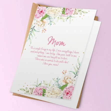 Personalisierte Grußkarte mit Text – Ich liebe dich, Mama