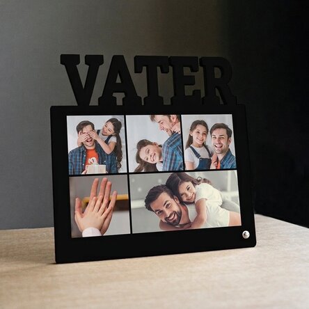 Personalisierter Fotorahmen für den Schreibtisch mit 5 Fotos – Modell DAD