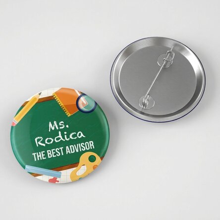 Personalisiertes Button mit Text – „Best teacher“