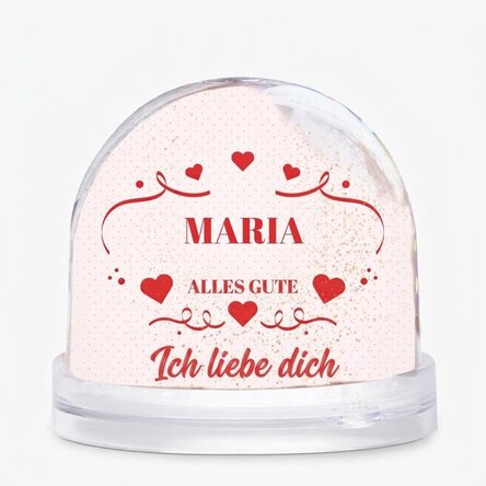 Personalisierte Schreibtischkugel mit Foto und Text – Fest der Liebe