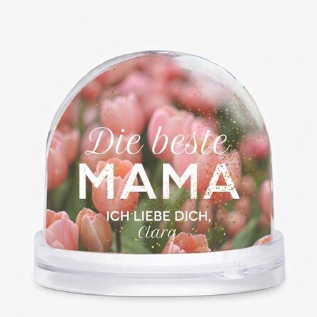 Personalisierte Schreibtischkugel mit Foto und Text – Die beste Mama