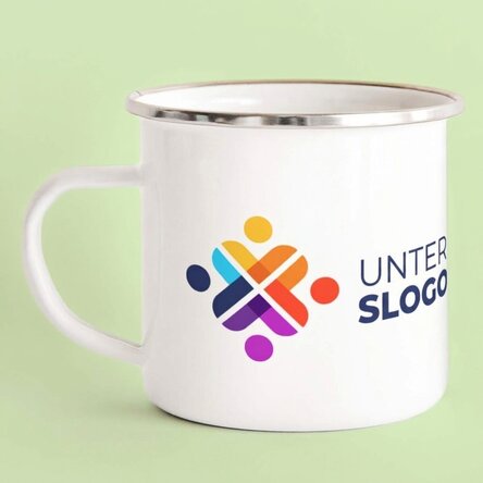 Personalisierter emaillierter Metallbecher mit Logo