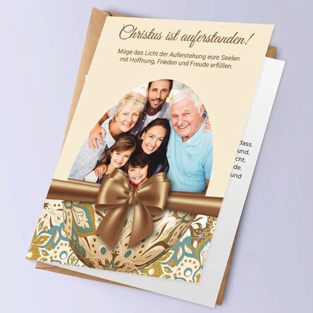 Personalisierte Grußkarte mit Text und Foto – Frohe Ostern