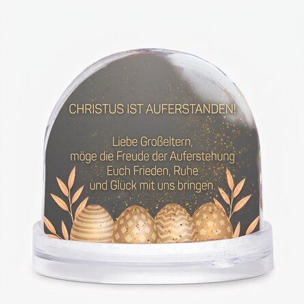 Personalisierte Schreibtischkugel mit Foto und Text – Frohe Ostern!