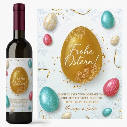 Wein mit individueller Aufschrift zu Ostern – Happy Easter