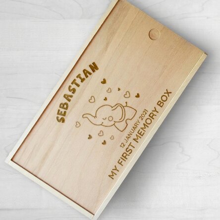 Personalised wooden gift box - Baby's memories