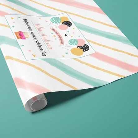 Individuell gestaltetes Geschenkpapier mit Text – Kids
