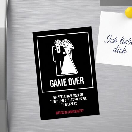 Individuell gestalteter Magnet 10 x 15 cm – Game over