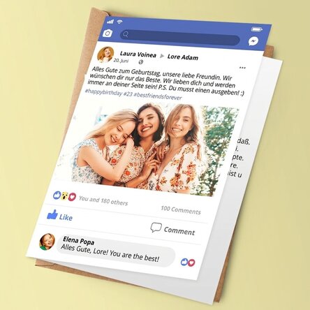 Personalisierte Grußkarte – Facebook-Beitrag