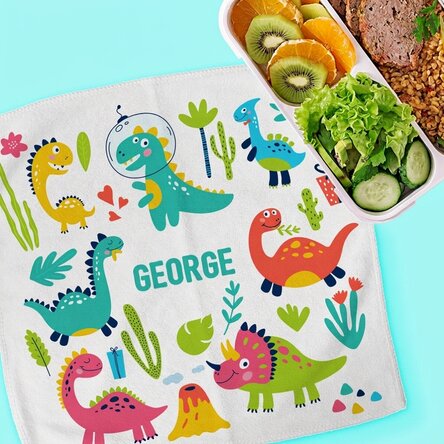 Personalisiertes Handtuch mit Aufdruck für Kinder – Dinosaurier