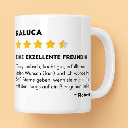 Personalisierte Tasse mit Foto und Text – Bewertung